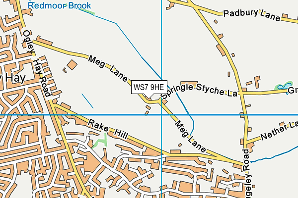 WS7 9HE map - OS VectorMap District (Ordnance Survey)