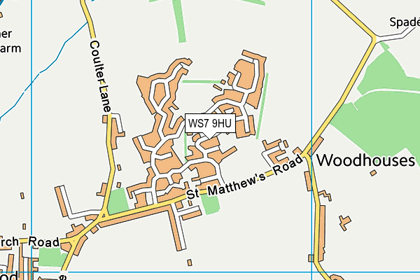 WS7 9HU map - OS VectorMap District (Ordnance Survey)