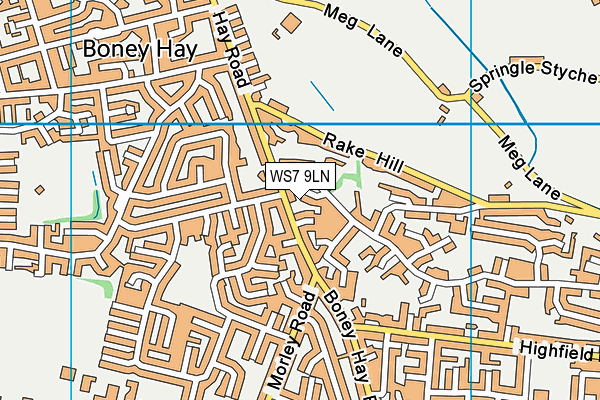 WS7 9LN map - OS VectorMap District (Ordnance Survey)