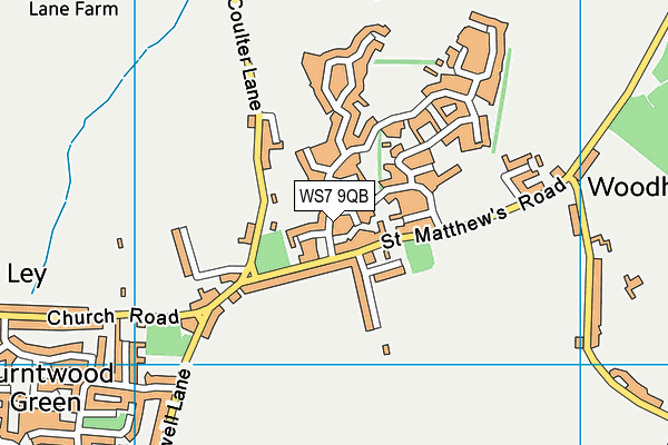 WS7 9QB map - OS VectorMap District (Ordnance Survey)