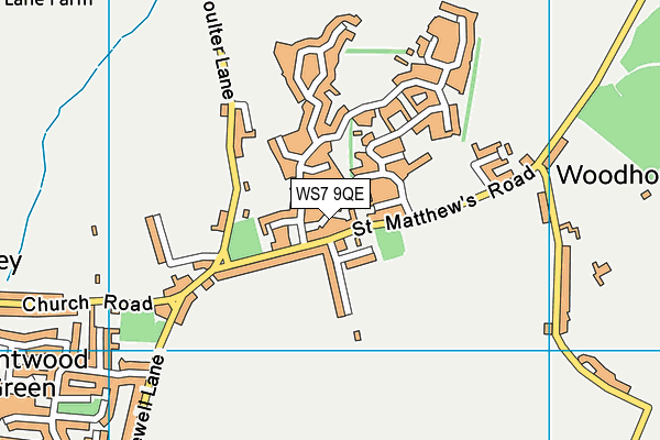 WS7 9QE map - OS VectorMap District (Ordnance Survey)
