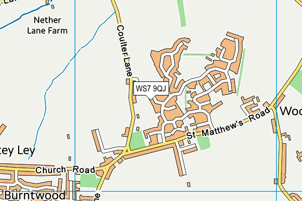 WS7 9QJ map - OS VectorMap District (Ordnance Survey)