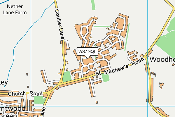 WS7 9QL map - OS VectorMap District (Ordnance Survey)