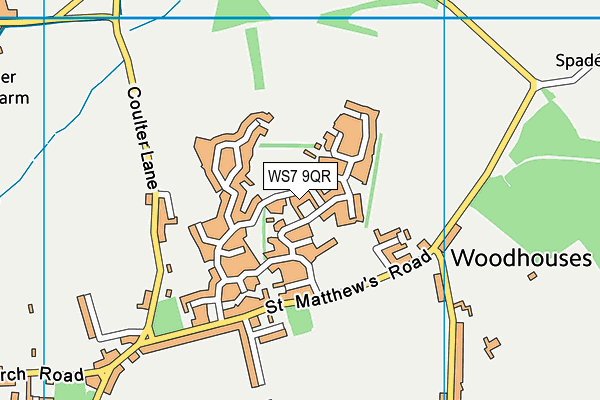 WS7 9QR map - OS VectorMap District (Ordnance Survey)