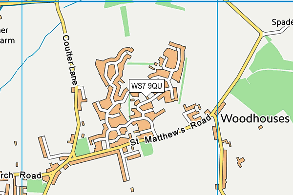 WS7 9QU map - OS VectorMap District (Ordnance Survey)