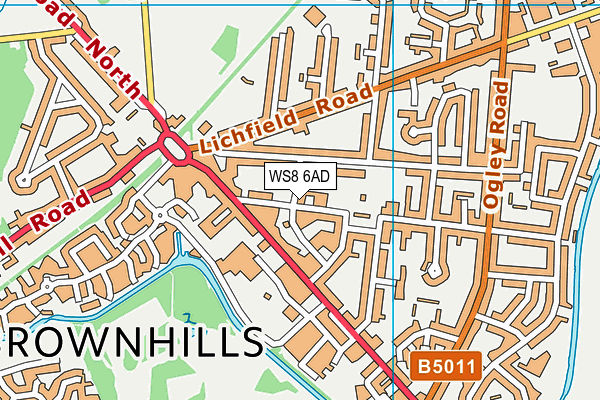 WS8 6AD map - OS VectorMap District (Ordnance Survey)