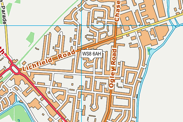 WS8 6AH map - OS VectorMap District (Ordnance Survey)