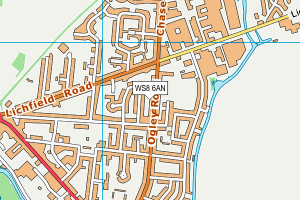 WS8 6AN map - OS VectorMap District (Ordnance Survey)