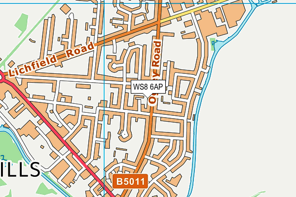 WS8 6AP map - OS VectorMap District (Ordnance Survey)