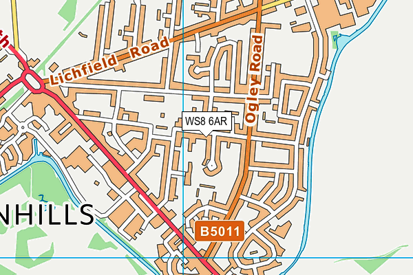 WS8 6AR map - OS VectorMap District (Ordnance Survey)