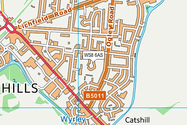 WS8 6AS map - OS VectorMap District (Ordnance Survey)