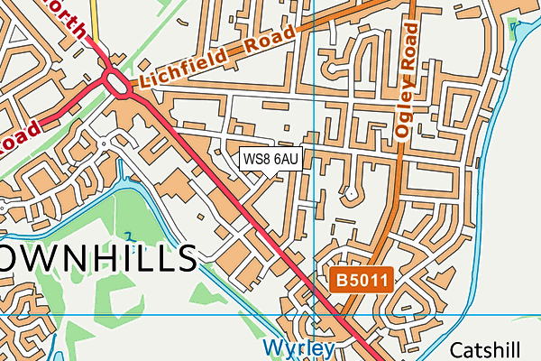 Ogley Hay Nursery School map (WS8 6AU) - OS VectorMap District (Ordnance Survey)