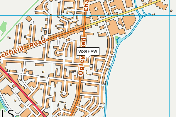 WS8 6AW map - OS VectorMap District (Ordnance Survey)