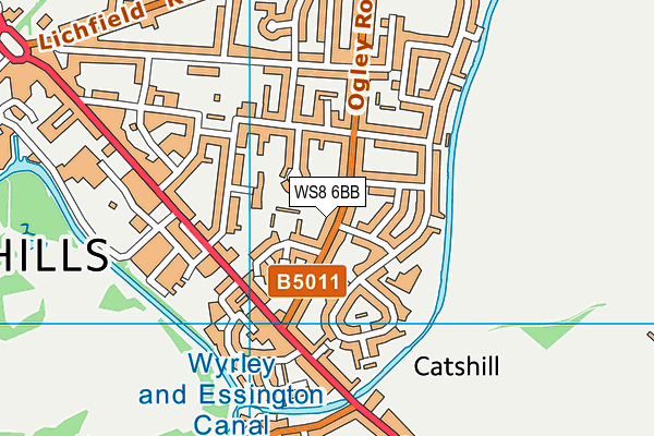 WS8 6BB map - OS VectorMap District (Ordnance Survey)