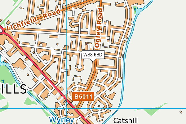 WS8 6BD map - OS VectorMap District (Ordnance Survey)
