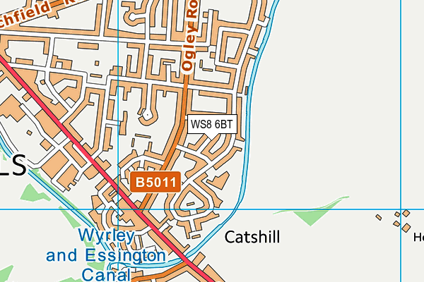 WS8 6BT map - OS VectorMap District (Ordnance Survey)