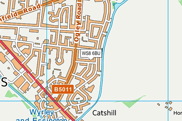 WS8 6BU map - OS VectorMap District (Ordnance Survey)