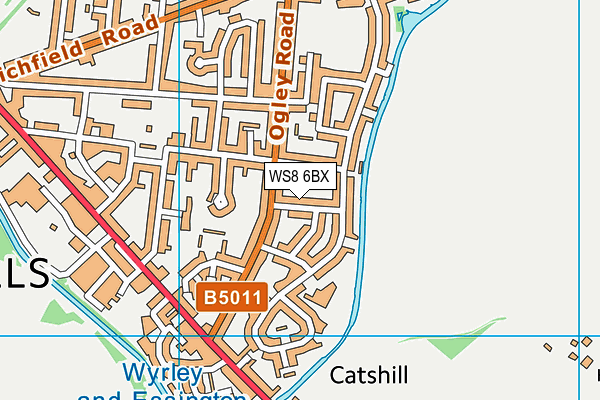 WS8 6BX map - OS VectorMap District (Ordnance Survey)