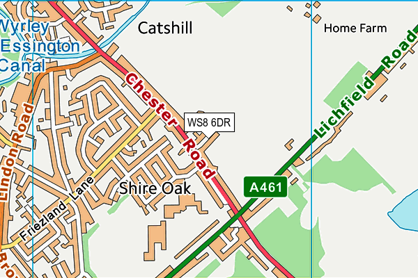 WS8 6DR map - OS VectorMap District (Ordnance Survey)