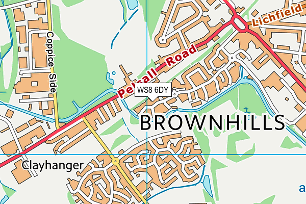 WS8 6DY map - OS VectorMap District (Ordnance Survey)