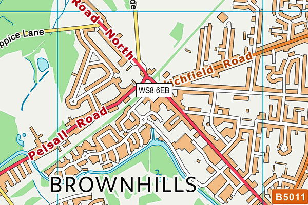 WS8 6EB map - OS VectorMap District (Ordnance Survey)