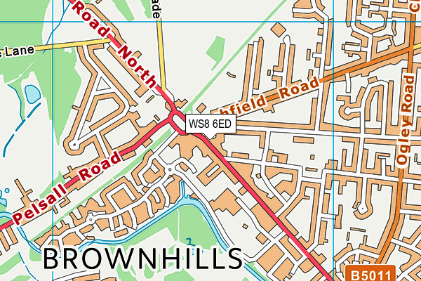 Map of BROWNHILLS CARS LTD at district scale