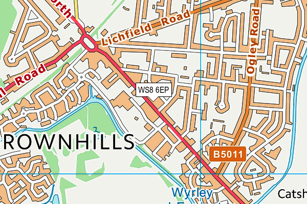 WS8 6EP map - OS VectorMap District (Ordnance Survey)