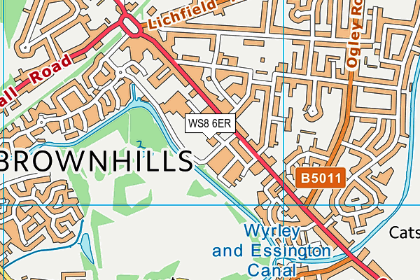 WS8 6ER map - OS VectorMap District (Ordnance Survey)