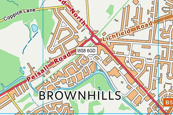 WS8 6GD map - OS VectorMap District (Ordnance Survey)