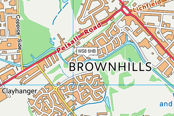 WS8 6HB map - OS VectorMap District (Ordnance Survey)