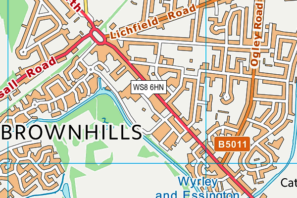 WS8 6HN map - OS VectorMap District (Ordnance Survey)