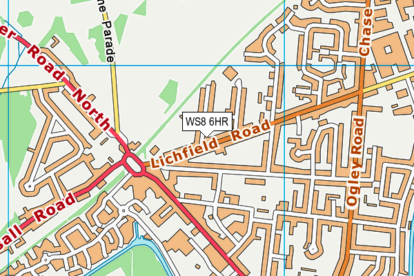 WS8 6HR map - OS VectorMap District (Ordnance Survey)