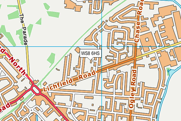 WS8 6HS map - OS VectorMap District (Ordnance Survey)