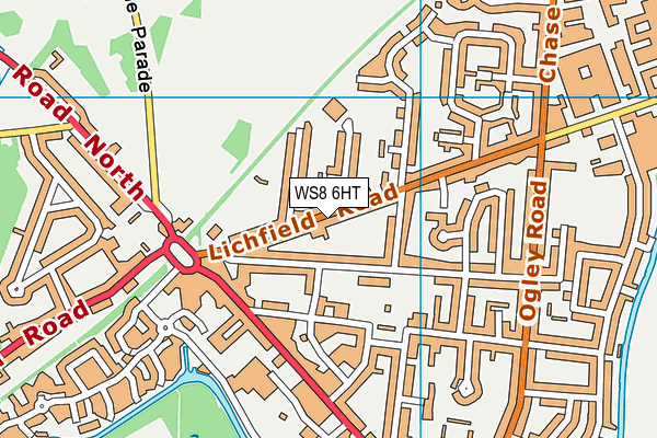 WS8 6HT map - OS VectorMap District (Ordnance Survey)