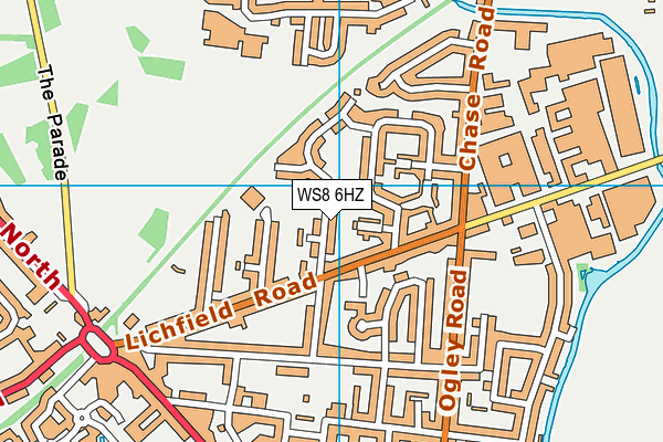 WS8 6HZ map - OS VectorMap District (Ordnance Survey)