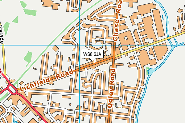 WS8 6JA map - OS VectorMap District (Ordnance Survey)