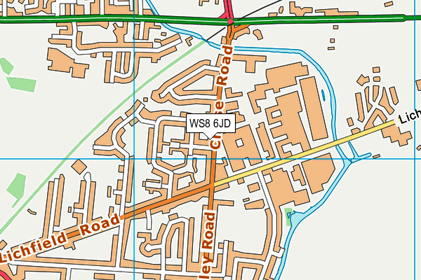 WS8 6JD map - OS VectorMap District (Ordnance Survey)