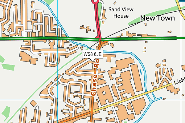 WS8 6JE map - OS VectorMap District (Ordnance Survey)