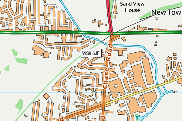 WS8 6JF map - OS VectorMap District (Ordnance Survey)