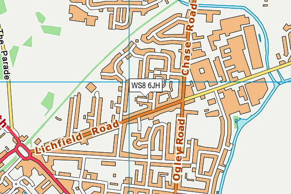 WS8 6JH map - OS VectorMap District (Ordnance Survey)