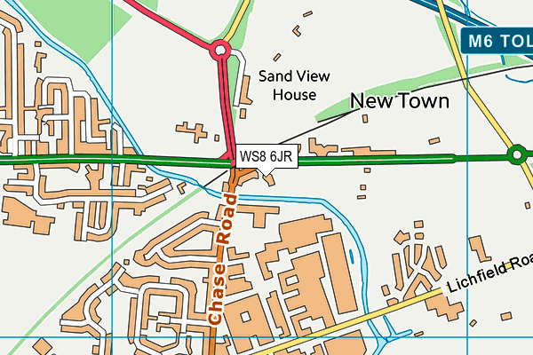 WS8 6JR map - OS VectorMap District (Ordnance Survey)