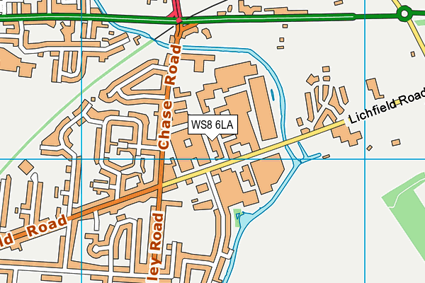 WS8 6LA map - OS VectorMap District (Ordnance Survey)