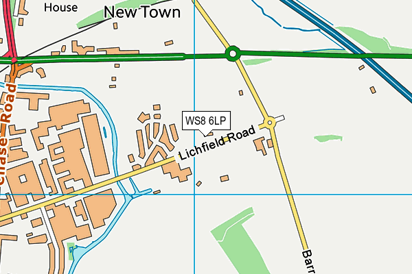 WS8 6LP map - OS VectorMap District (Ordnance Survey)