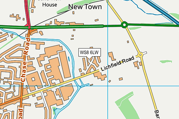 WS8 6LW map - OS VectorMap District (Ordnance Survey)