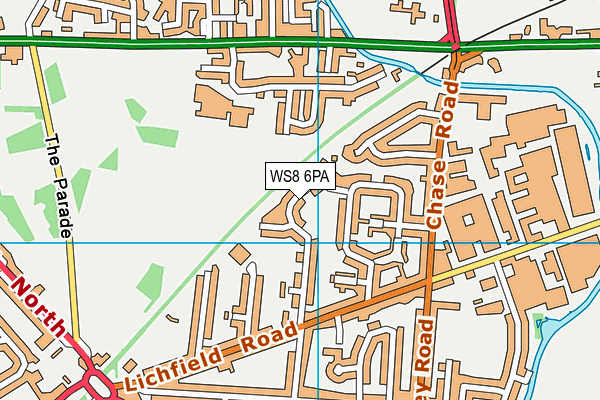 WS8 6PA map - OS VectorMap District (Ordnance Survey)