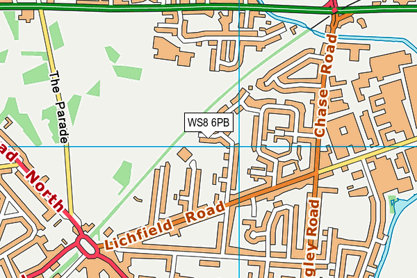 WS8 6PB map - OS VectorMap District (Ordnance Survey)