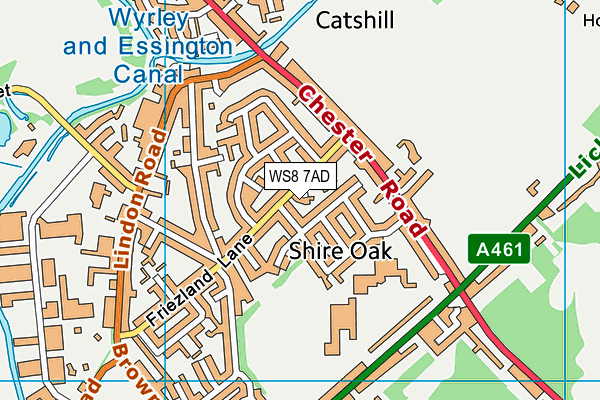 WS8 7AD map - OS VectorMap District (Ordnance Survey)