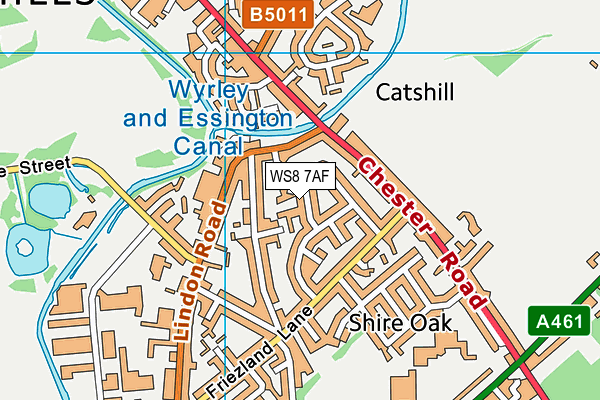 WS8 7AF map - OS VectorMap District (Ordnance Survey)