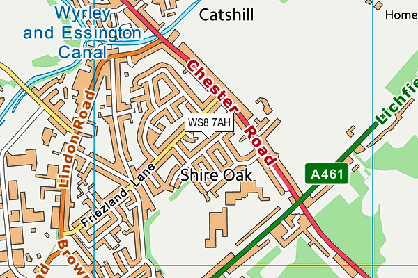 WS8 7AH map - OS VectorMap District (Ordnance Survey)