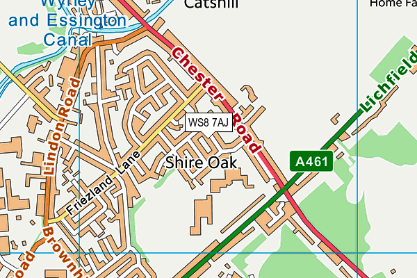 WS8 7AJ map - OS VectorMap District (Ordnance Survey)